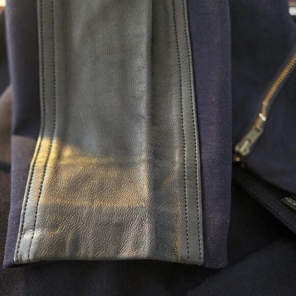 J Crew Womens NWOT Pants Size 8 Leather Trim Dark Navy Skinny Leg - Picture 4 of 7